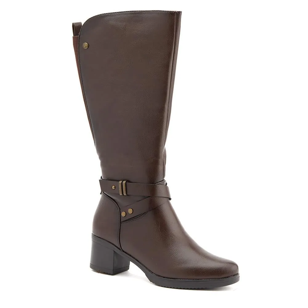 Block Heeled Long Boots  - WK40013 / 326 375