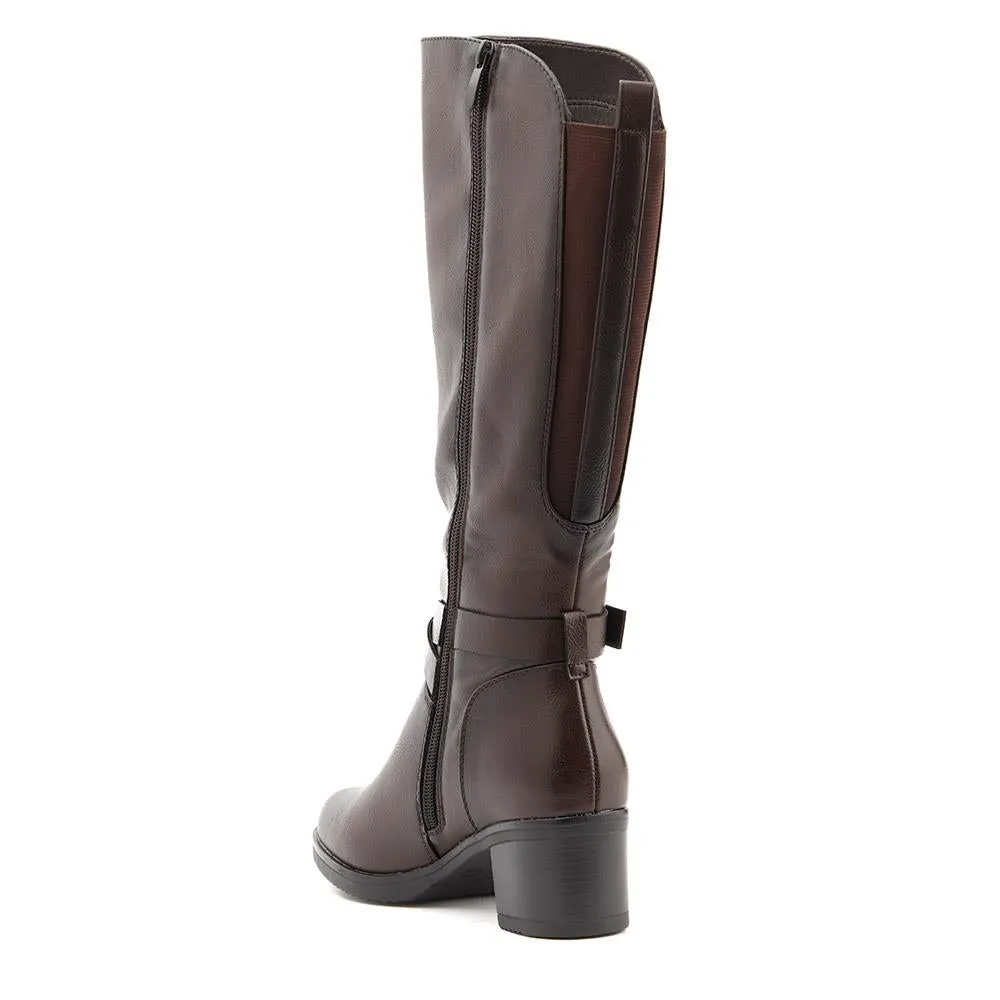 Block Heeled Long Boots  - WK40013 / 326 375