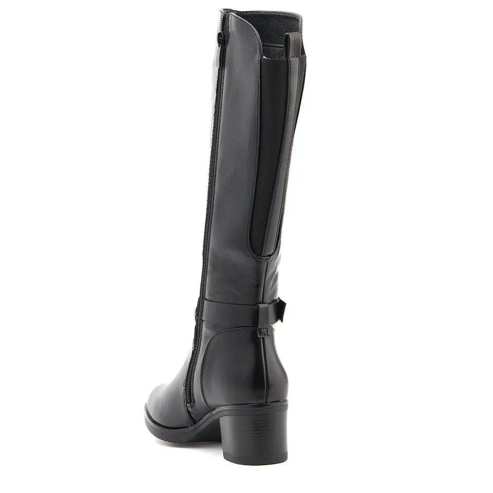Block Heeled Long Boots  - WK40013 / 326 375