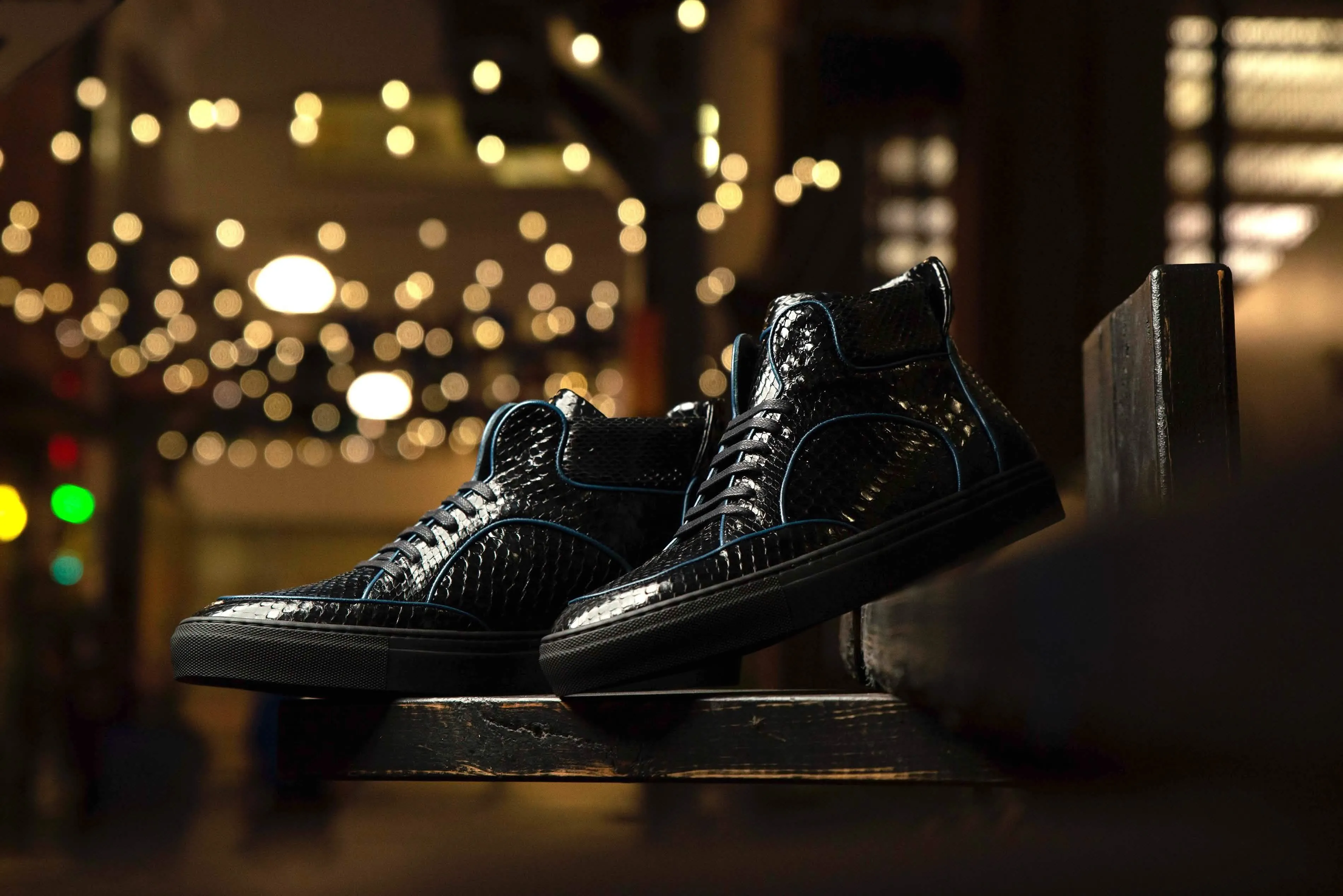 Dtown Luxe Python High-Top Sneakers