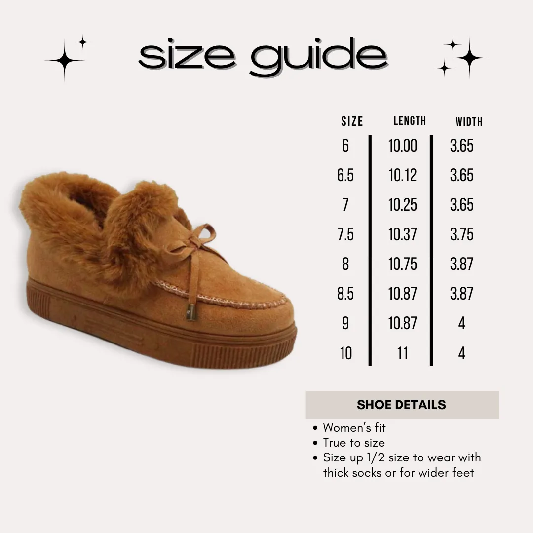 fur lined slip-on shoes | black