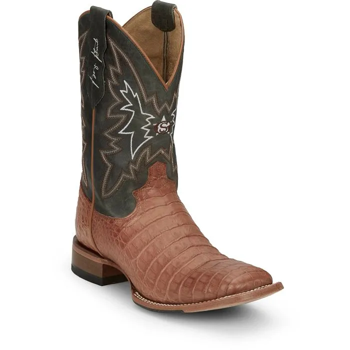 Justin Mens Caiman Haggard Square Toe Western Boots Style GR5706