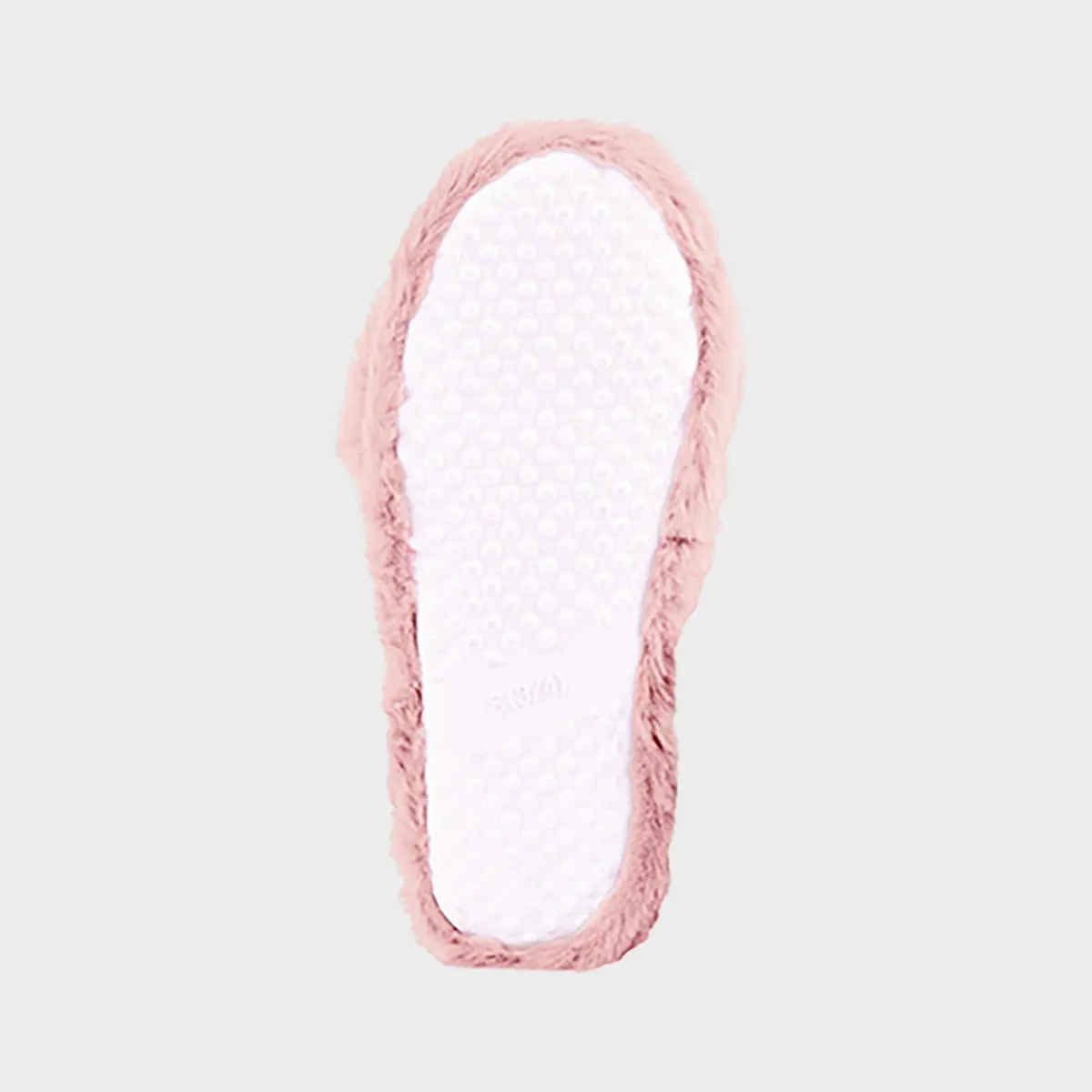 Ladies Pink Polka Dot Plush Slider Slippers