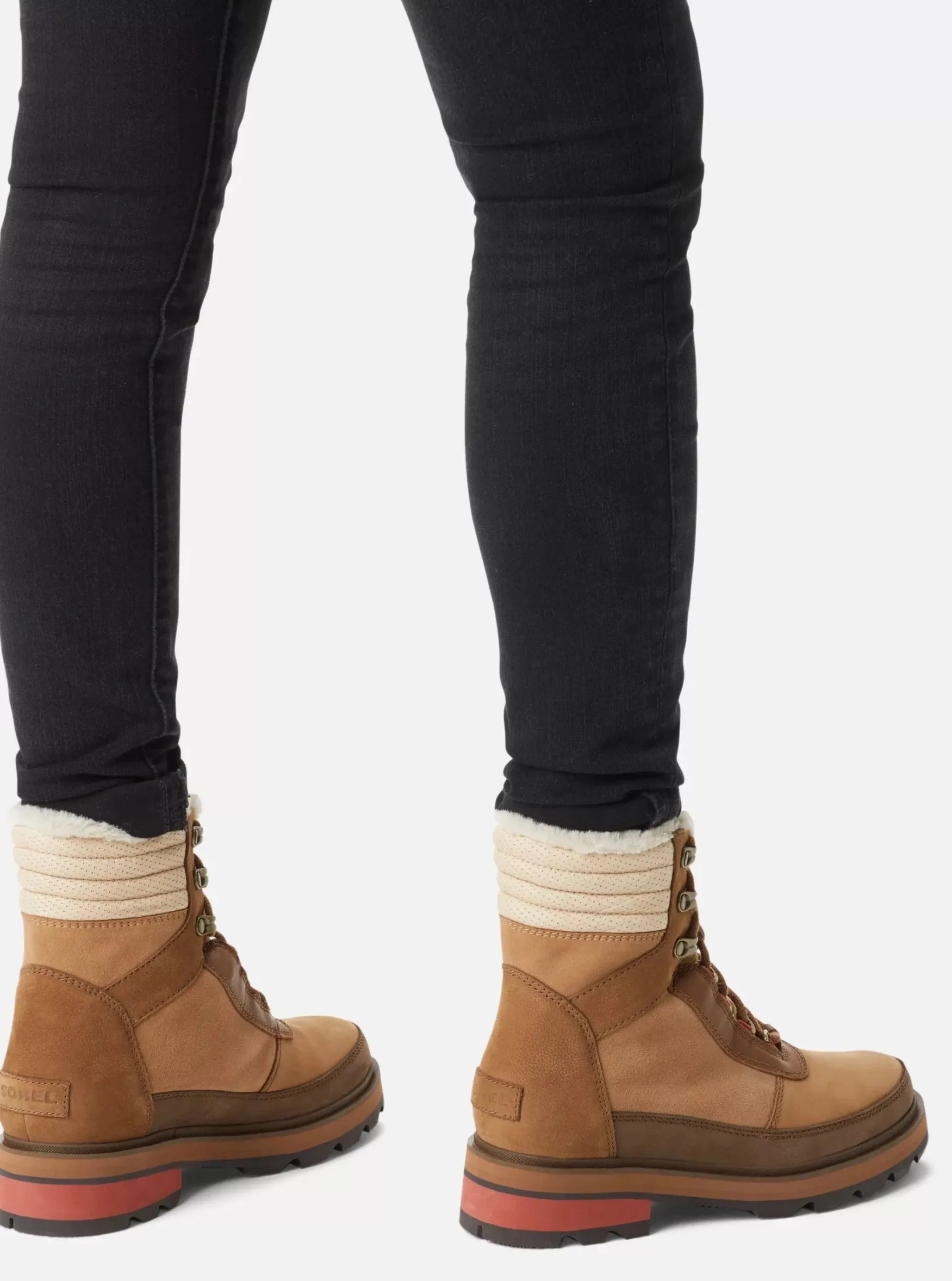 Lennox Lace Cozy STKD WP [Velvet Tan/Warp Red]