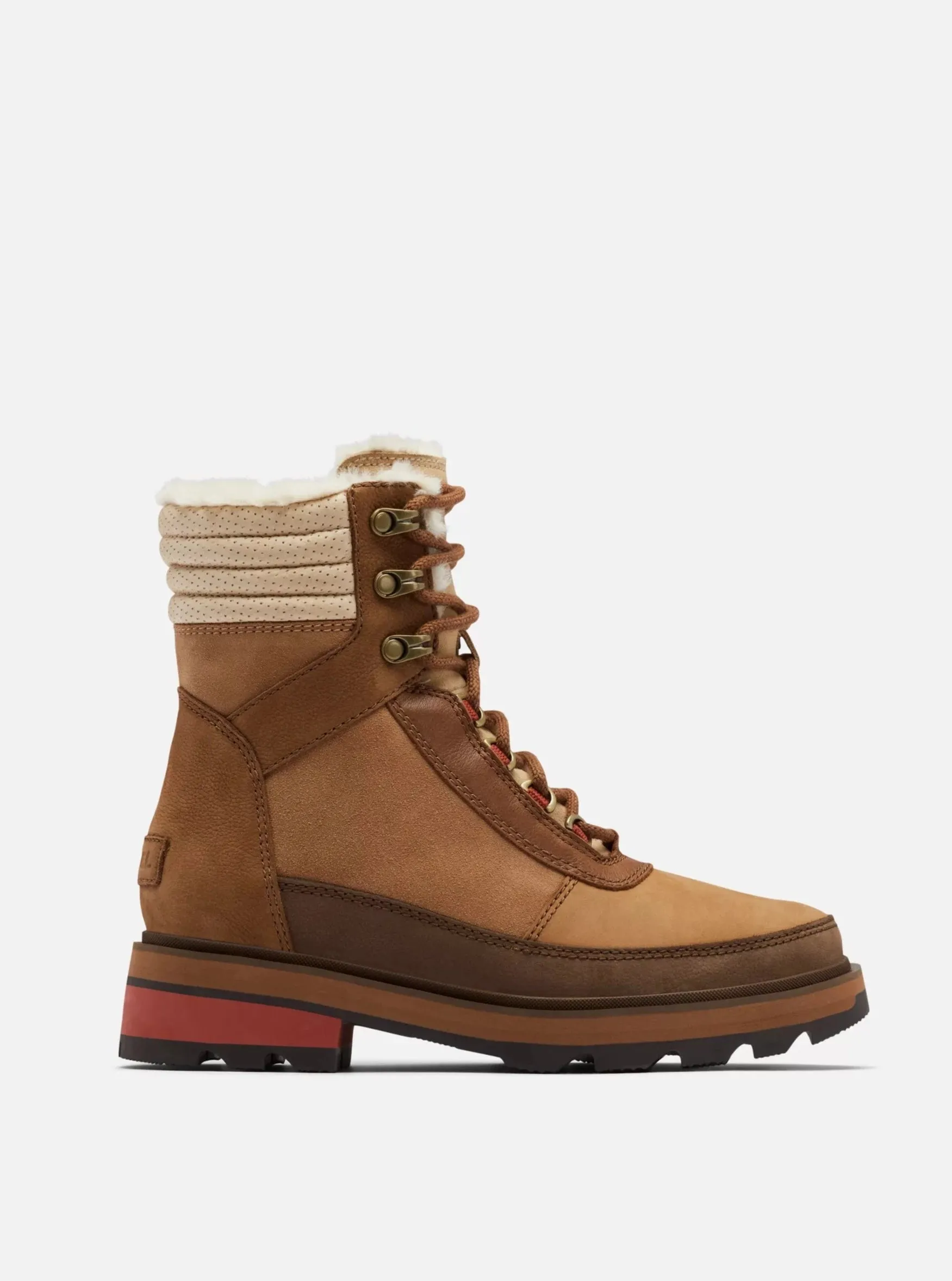 Lennox Lace Cozy STKD WP [Velvet Tan/Warp Red]
