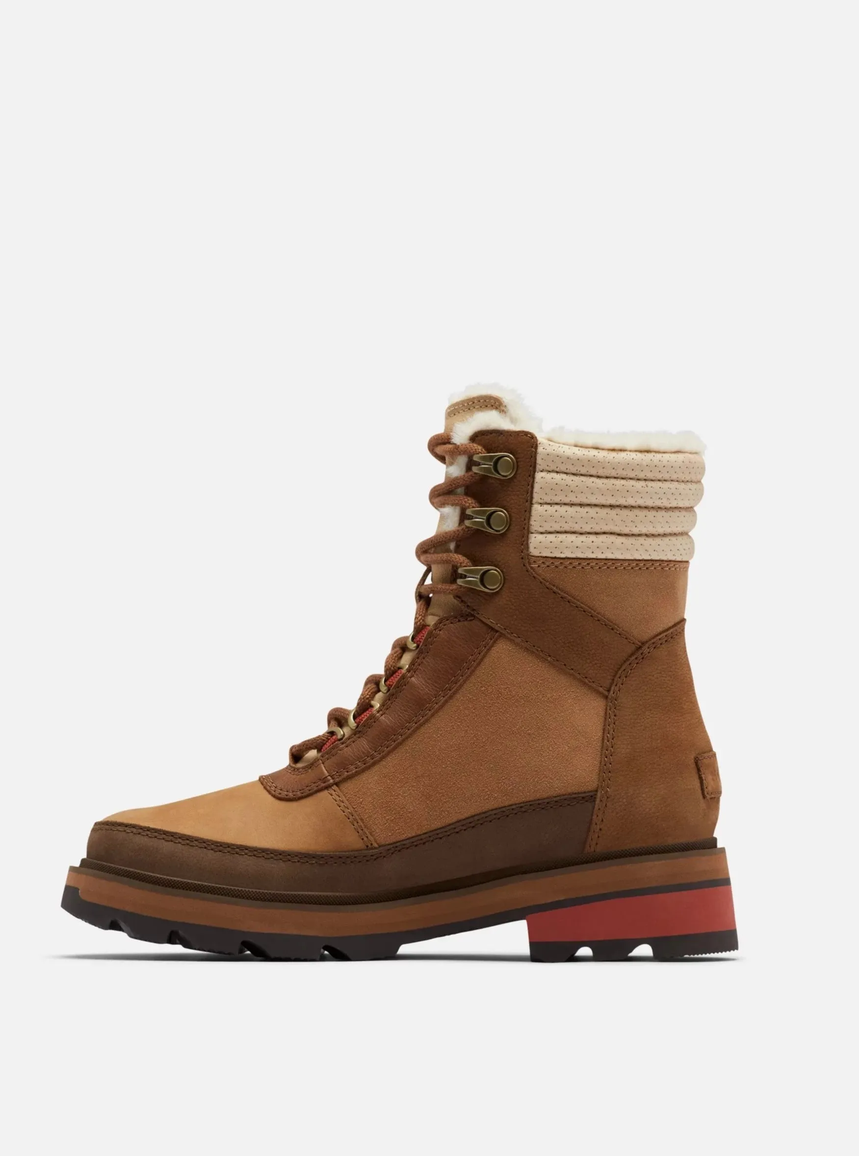 Lennox Lace Cozy STKD WP [Velvet Tan/Warp Red]