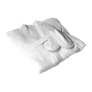 Mitre Essentials Honeycomb Bathrobe and Slipper Set Large - HB541 Mitre Essentials Honeycomb Bathrobe and Slipper Set Large - HB541