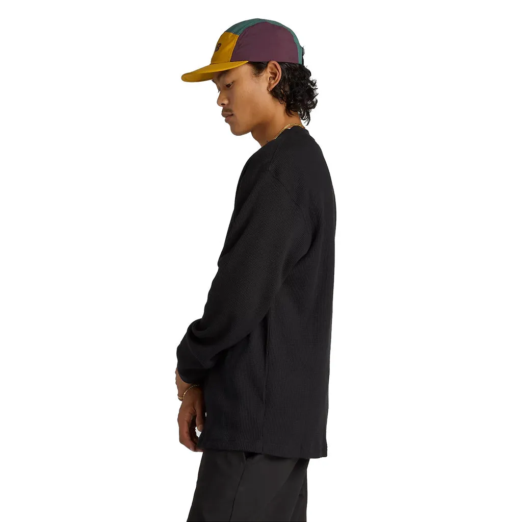 NEW BALANCE NUMERIC LS WAFFLE KNIT HENLEY - BLACK