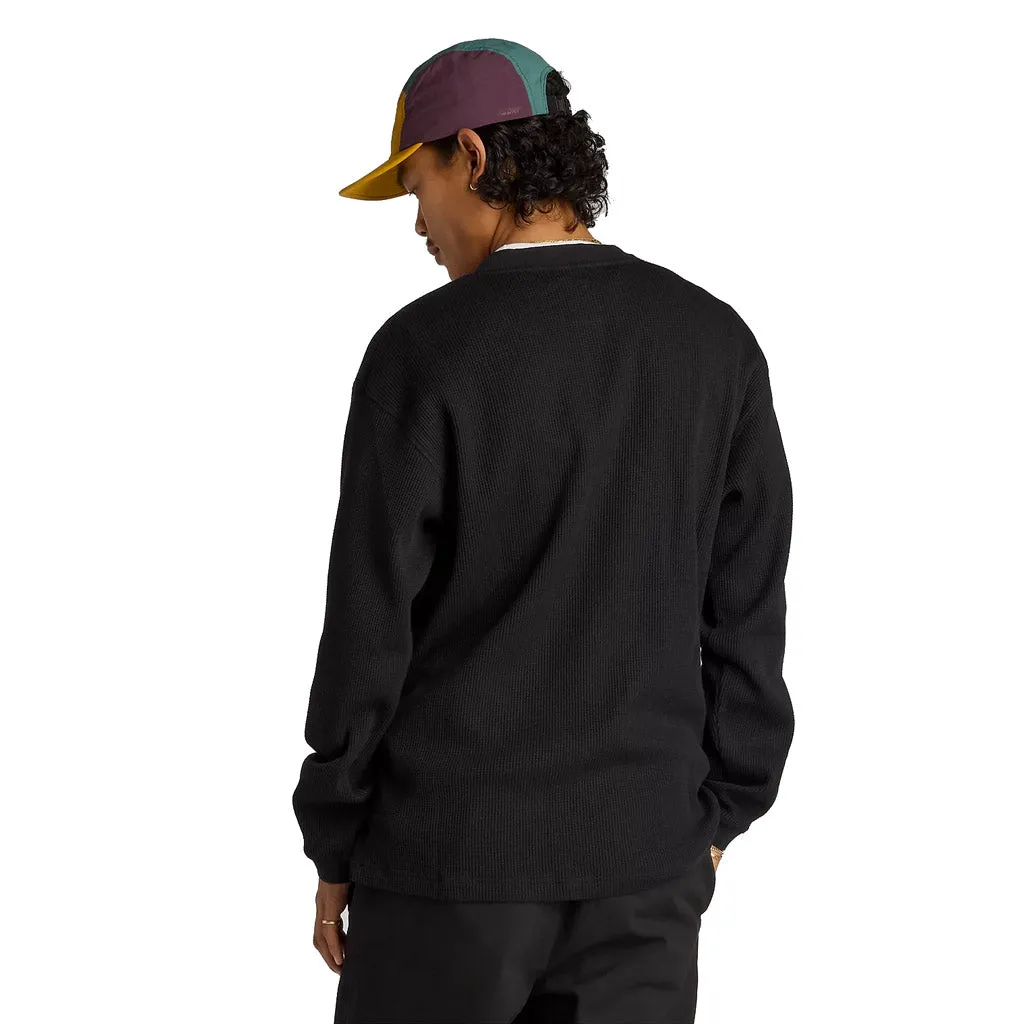NEW BALANCE NUMERIC LS WAFFLE KNIT HENLEY - BLACK