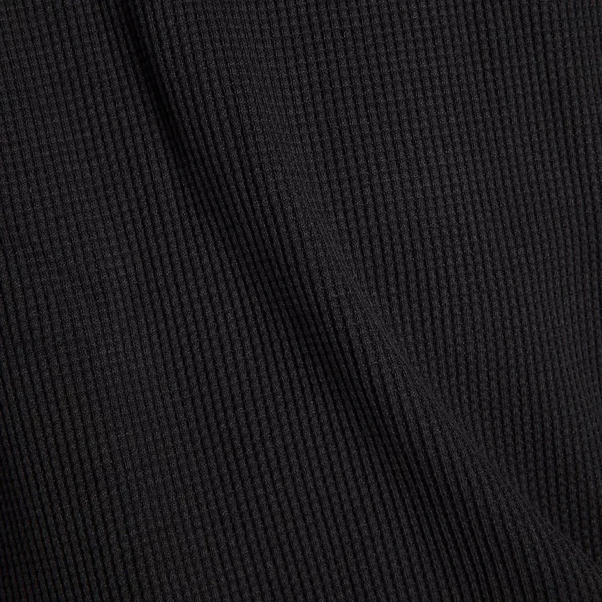 New Balance Numeric Waffle Knit Long Sleeve L/S Henley - Black BK