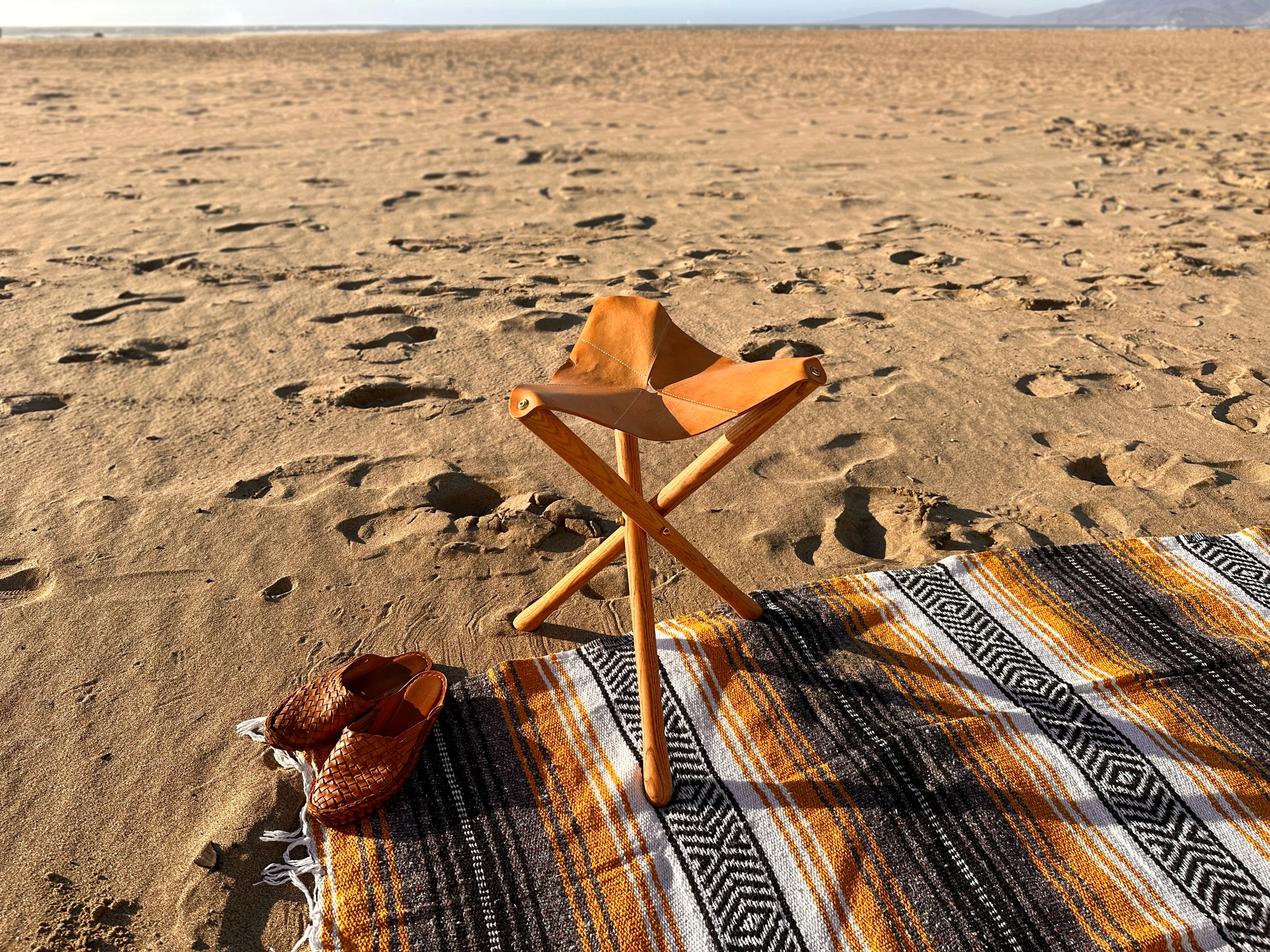 Pieced Leather Stool