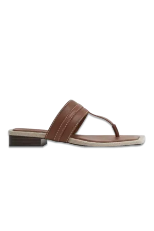 Quinn Leather Strap Thong Sandals