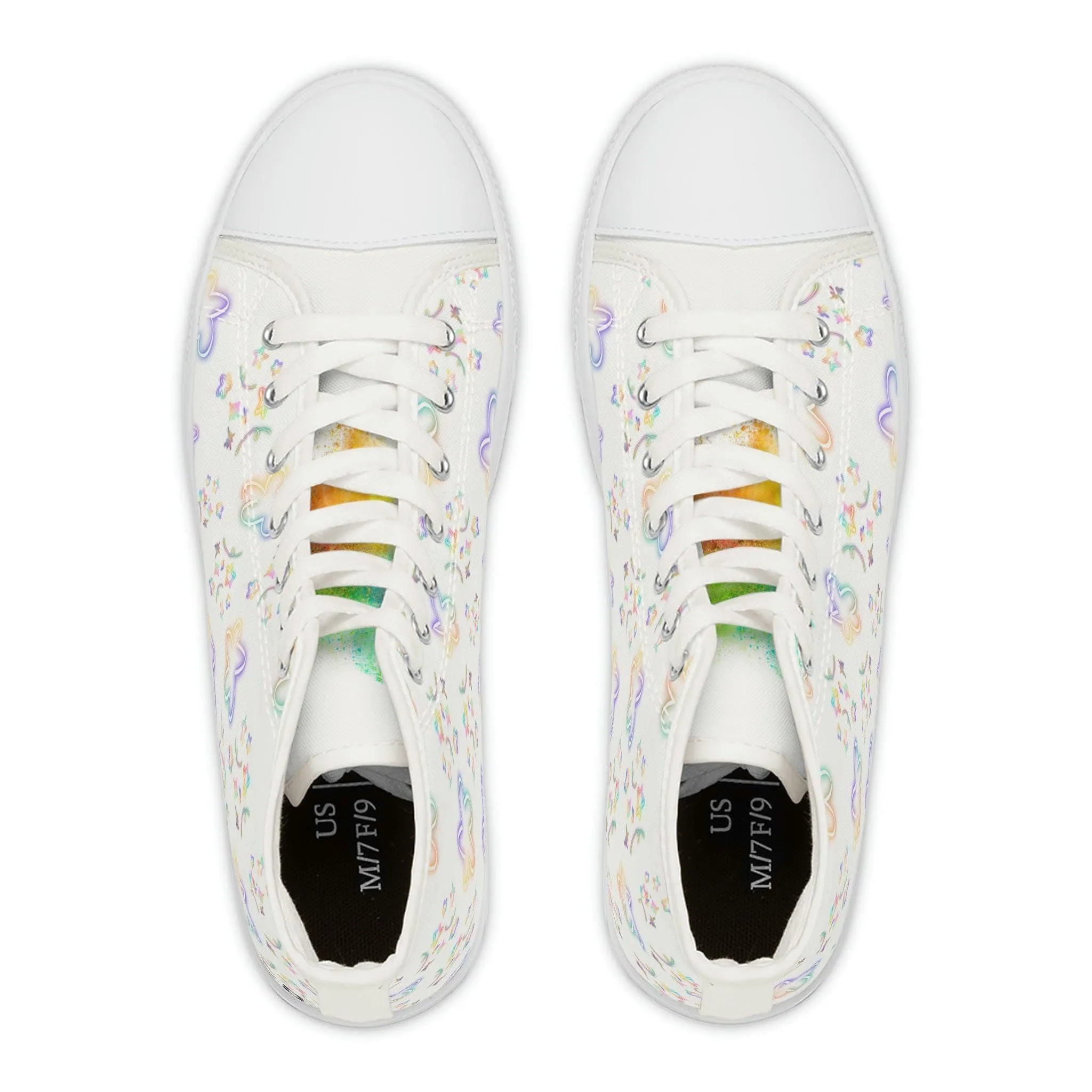 Women's High Top Sneakers- Stars design FD