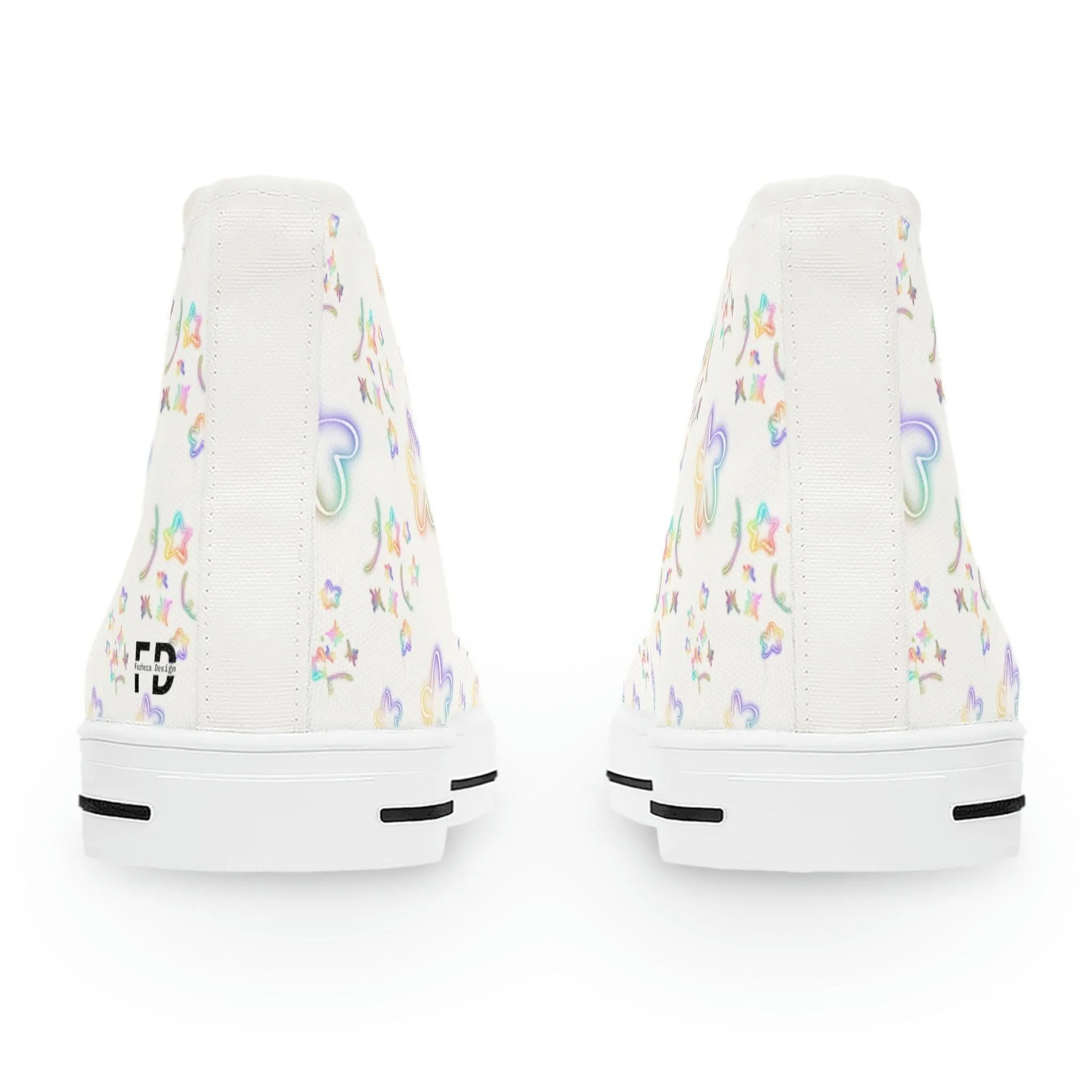 Women's High Top Sneakers- Stars design FD