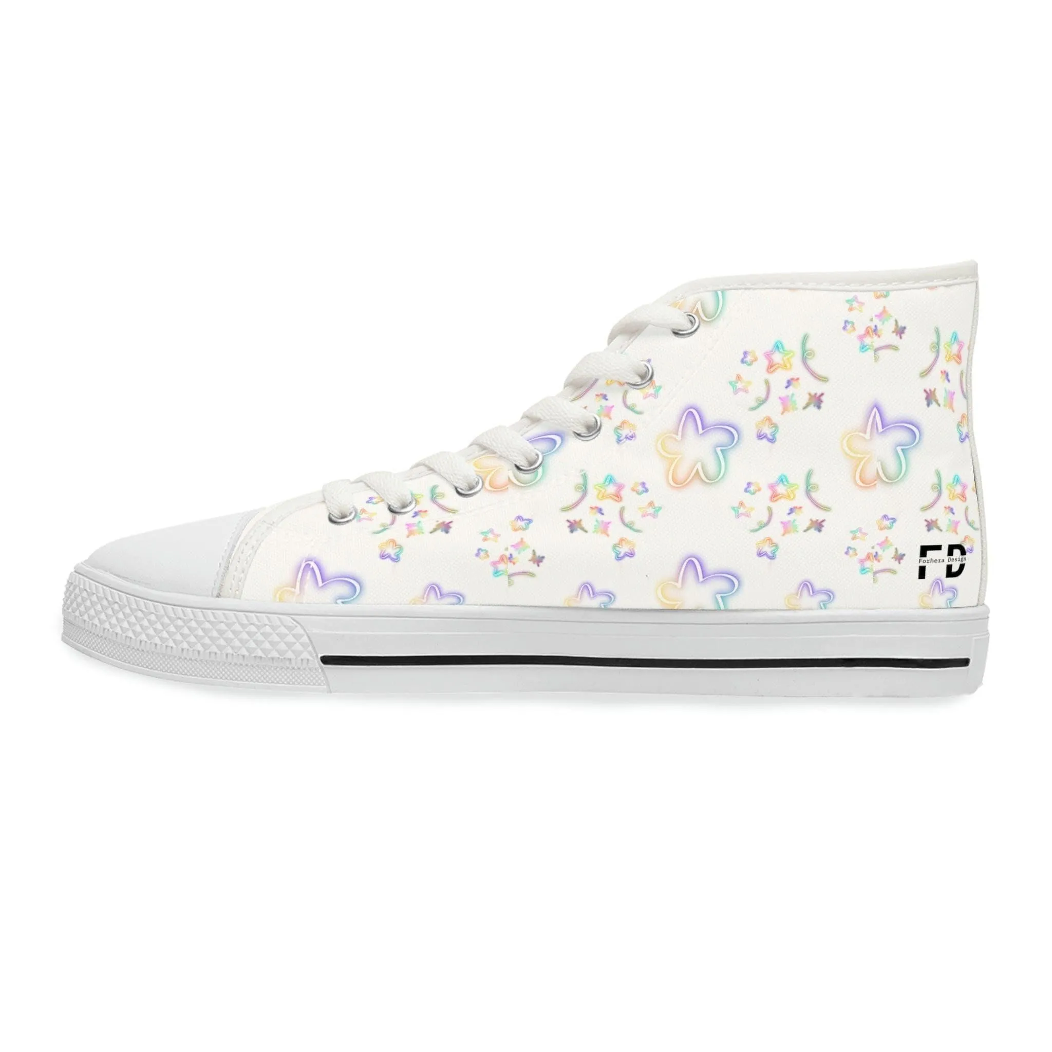 Women's High Top Sneakers- Stars design FD