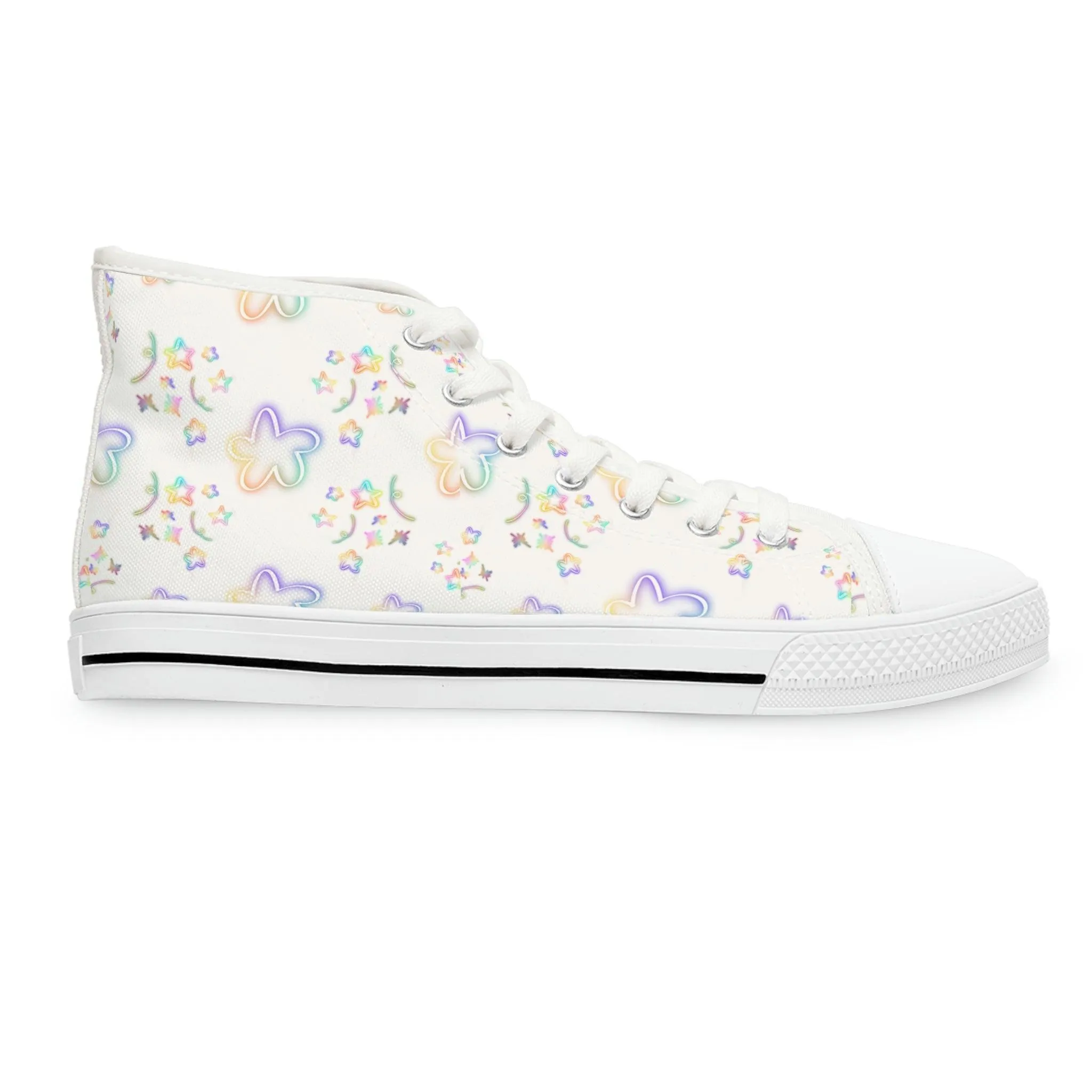 Women's High Top Sneakers- Stars design FD