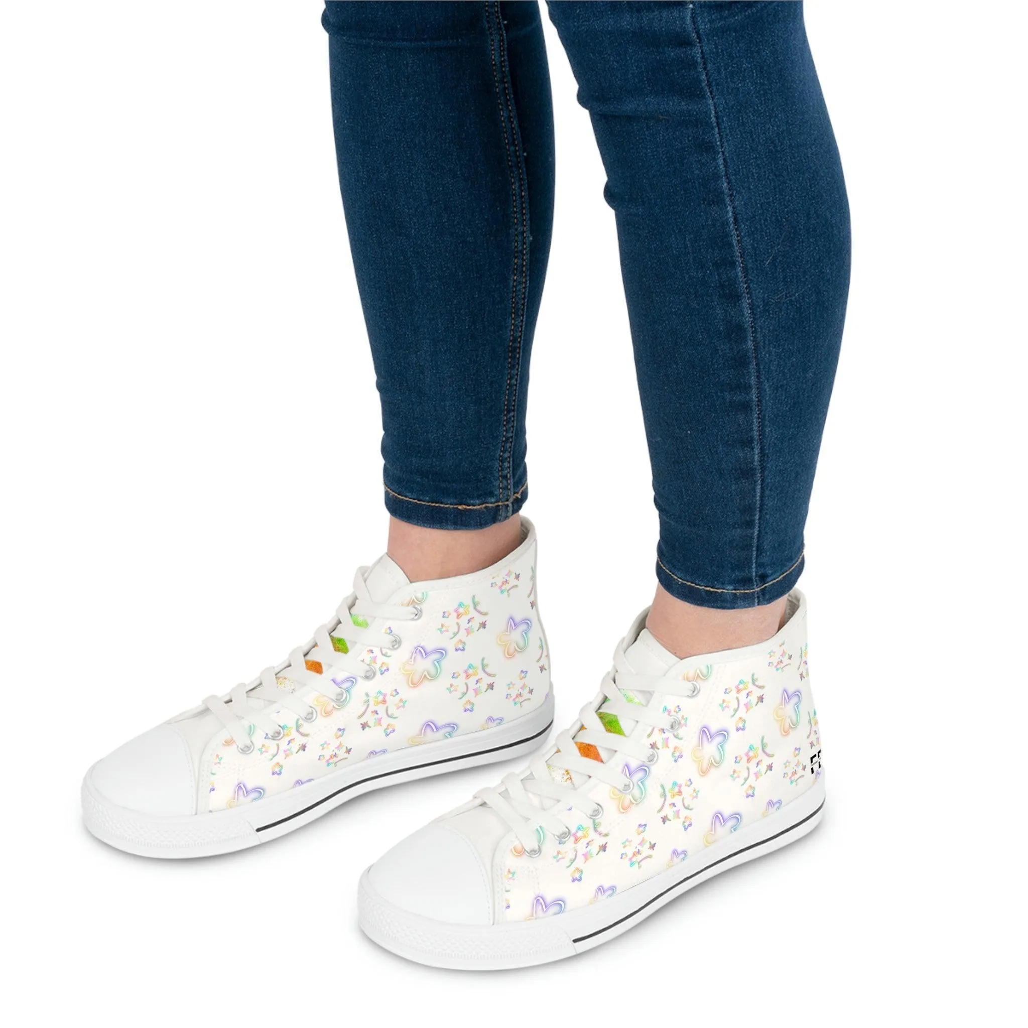 Women's High Top Sneakers- Stars design FD